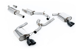 Seat Leon ST Cupra 300 (Non GPF Models) - Resonated (Quieter) Cat-Back Exhaust System with Cerakote Black Quad Round GT Tips