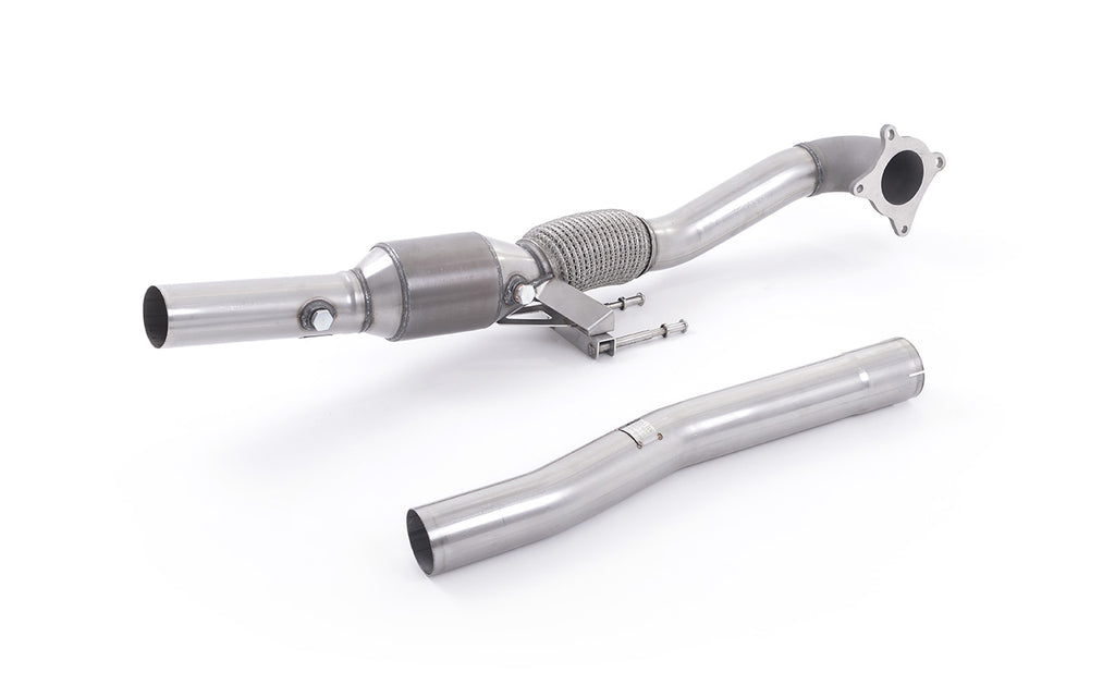 Stainless Steel Cast Large Bore Downpipe with Hi-Flow Sports Catalyst (For Milltek Race Cat-Back) (VW)