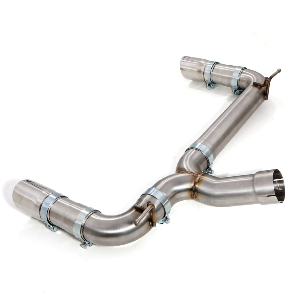 Direnza BMW 2 Series F22 F23 M235i 3.0 N55 14-16 - 3" Brushed Exhaust Backbox Delete - Slash Cut Tips