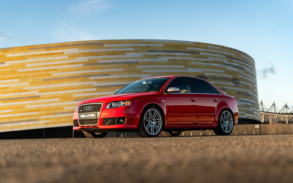 Audi RS4 B7 - V2 Valved Cat-Back with Active H Pipe and Cerakote Black Ovals