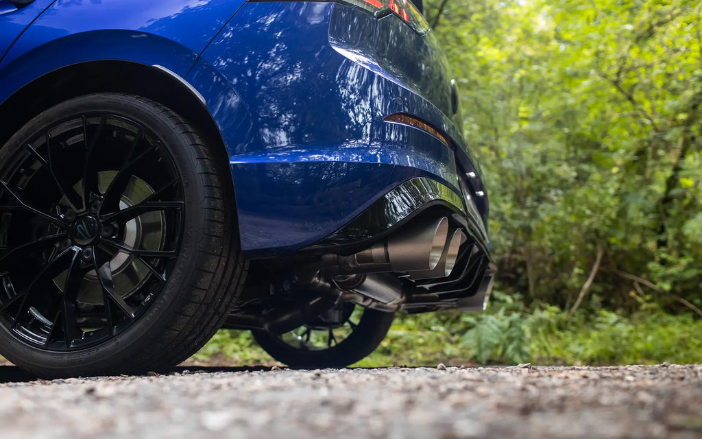 VW Golf R MK8/MK8.5 - 80mm System with Brushed Titanium Trims (Race System - Loudest)
