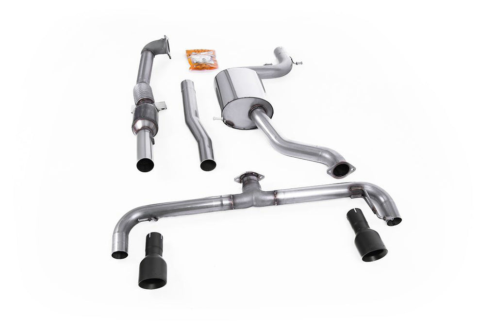 VW Golf GTI MK6/Scirocco R - Non-Resonated (Louder) Turbo-Back Exhaust System with Hi-Flow Sports Catalyst &amp; Matt Black Trims