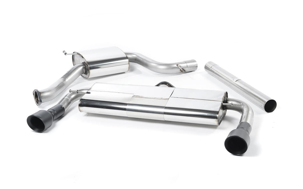 VW Golf GTI Mk7 Resonated (Quieter) Cat-Back Exhaust System with Matt Black Tips