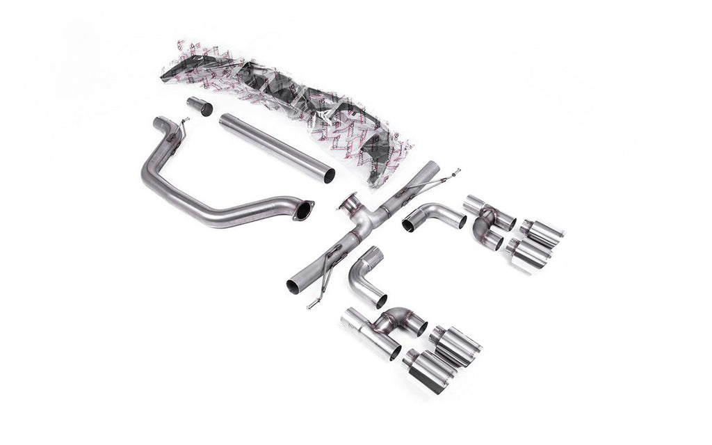 VW Golf GTI Mk8 - Particulate Filter-Back - Golf R Style - Race (Loudest) with Polished Tips