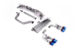 VW Golf GTI Mk8 - Particulate Filter-Back - Golf R Style - Road+ with Burnt / Blue Titanium Tips