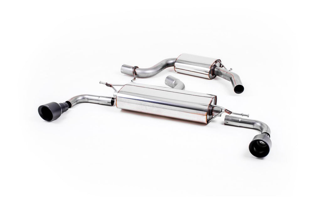 VW Golf GTi Mk6 - Resonated (Quieter) Cat-Back Exhaust System with Black GT100 Trims