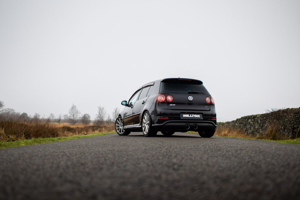 VW Golf MK5 R32 3.2 V6 - V2 3" Valved System with Brushed Titanium Tips
