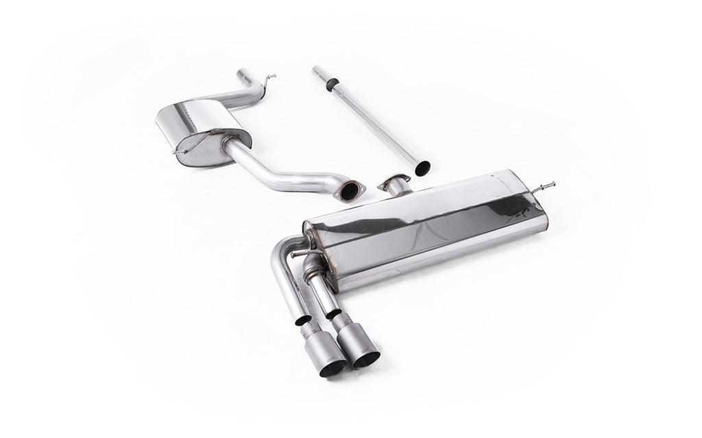 VW Golf MK7.5 1.5TSI Evo GT &amp; R-Line - Resonated (Quieter) Cat-Back Exhaust System with Titanium Trims (GTD Style)
