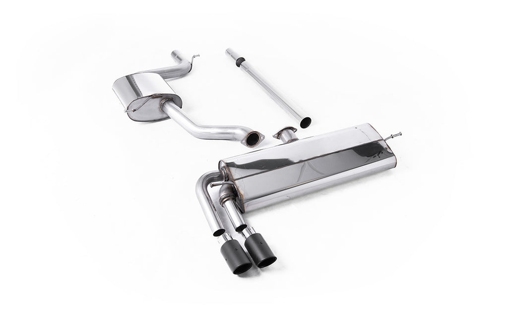 VW Golf MK7.5 1.5TSI Evo GT &amp; R-Line - Resonated (Quieter) Cat Back Exhaust System with Carbon Trims  (GTD Twin Outlet Style)