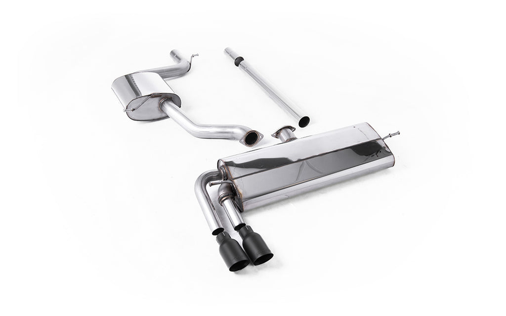VW Golf MK7.5 1.5TSI Evo GT &amp; R-Line - Resonated (Quieter) Cat Back Exhaust System with Cerakote Black Trims (GTD Twin Outlet Style)