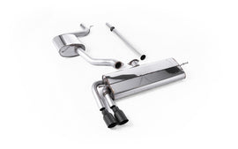 VW Golf MK7.5 1.5TSI Evo GT & R-Line - Resonated (Quieter) Cat Back Exhaust System with Cerakote Black Trims (GTD Twin Outlet Style)