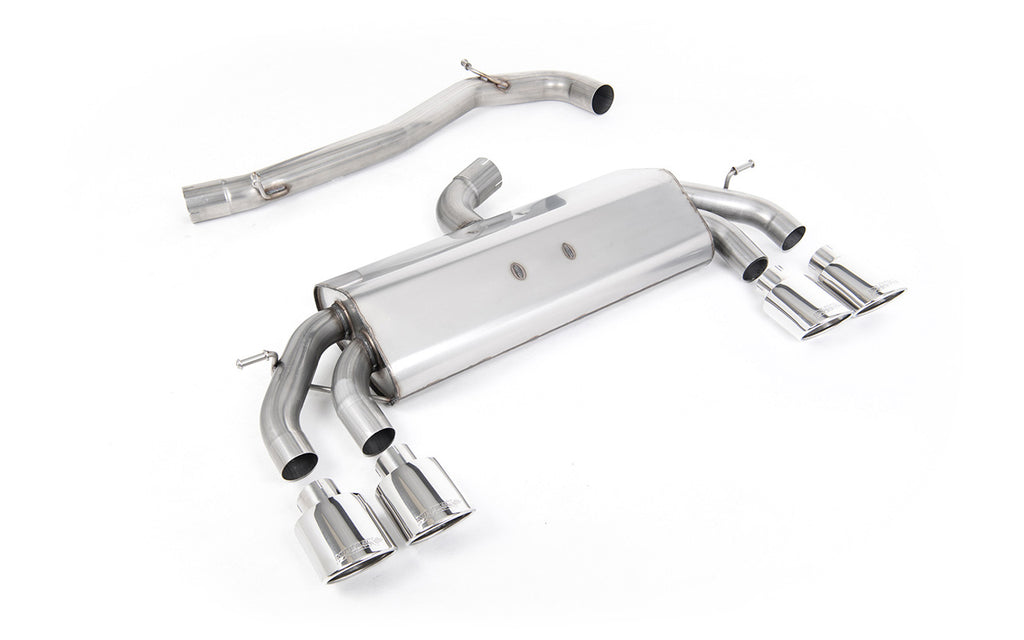 VW Golf R MK7.5 2.0 TSI 310ps (Non GPF Models &amp; 76mm systems) - Non-Valved &amp; Non-Resonated (Louder) Cat-Back Race Exhaust System with Polished Oval Tips