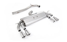 VW Golf R MK7.5 2.0 TSI 310ps (Non GPF Models & 76mm systems) - Non-Valved & Non-Resonated (Louder) Cat-Back Race Exhaust System with Polished GT-100 Round Tips