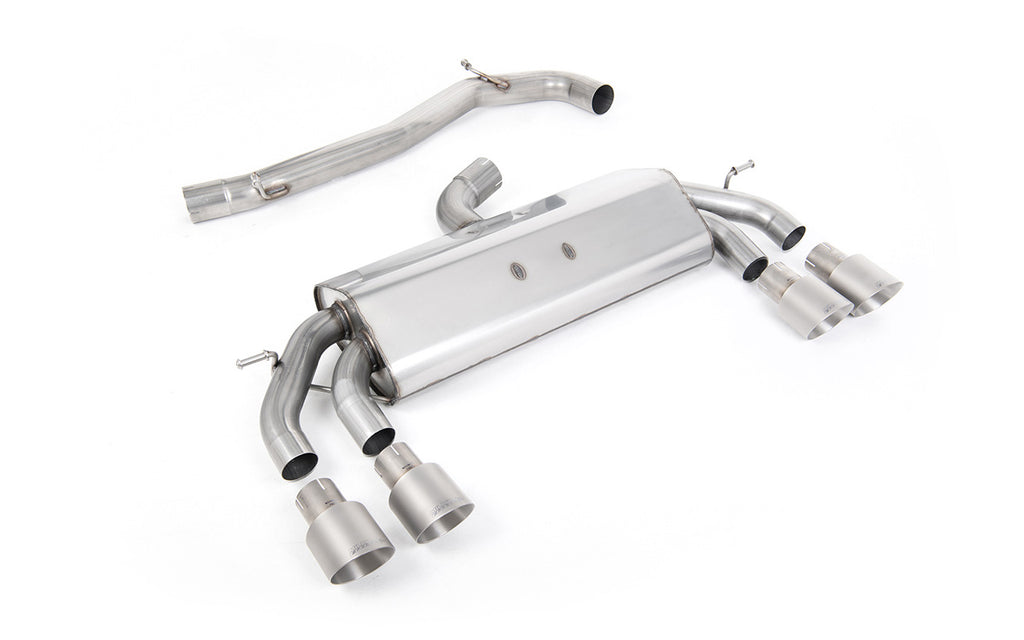 VW Golf R MK7.5 2.0 TSI 310ps (Non GPF Models &amp; 76mm systems) - Non-Valved &amp; Non-Resonated (louder) Cat-Back Race Exhaust System with Titanium GT-100 Round Tips