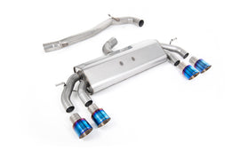 VW Golf R MK7.5 2.0 TSI 310ps (Non GPF Models & 76mm systems) - Non-Valved & Non-Resonated (Louder) Cat-Back Race Exhaust System with Burnt Titanium GT-100 Round Tips