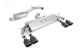 VW Golf R MK7.5 2.0 TSI 310ps (Non GPF Models & 76mm systems) - Non-Valved & Resonated (Quieter) Cat-Back Race Exhaust System with Cerakote Black Oval Tips