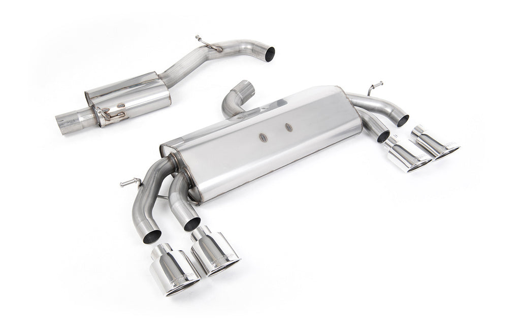 VW Golf R MK7.5 2.0 TSI 310ps (Non GPF Models &amp; 76mm systems) - Non-Valved &amp; Resonated (Quieter) Cat-Back Race Exhaust System with Polished Oval Tips