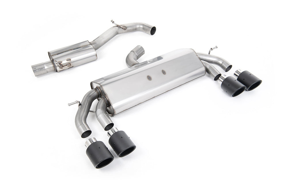 VW Golf R MK7.5 2.0 TSI 310ps (Non GPF Models &amp; 76mm systems) - Non-Valved &amp; Resonated (Quieter) Cat-Back Race Exhaust System with Carbon JET-100 Round Tips