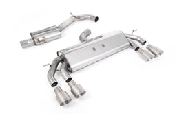 VW Golf R MK7.5 2.0 TSI 310ps (Non GPF Models & 76mm systems) - Non-Valved & Resonated (Quieter) Cat-Back Race Exhaust System with Titanium GT-100 Round Tips