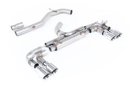 VW Golf R MK7 - 80mm Race Cat-back with GT-100 Polished Trims (Non-Resonated - Loudest)
