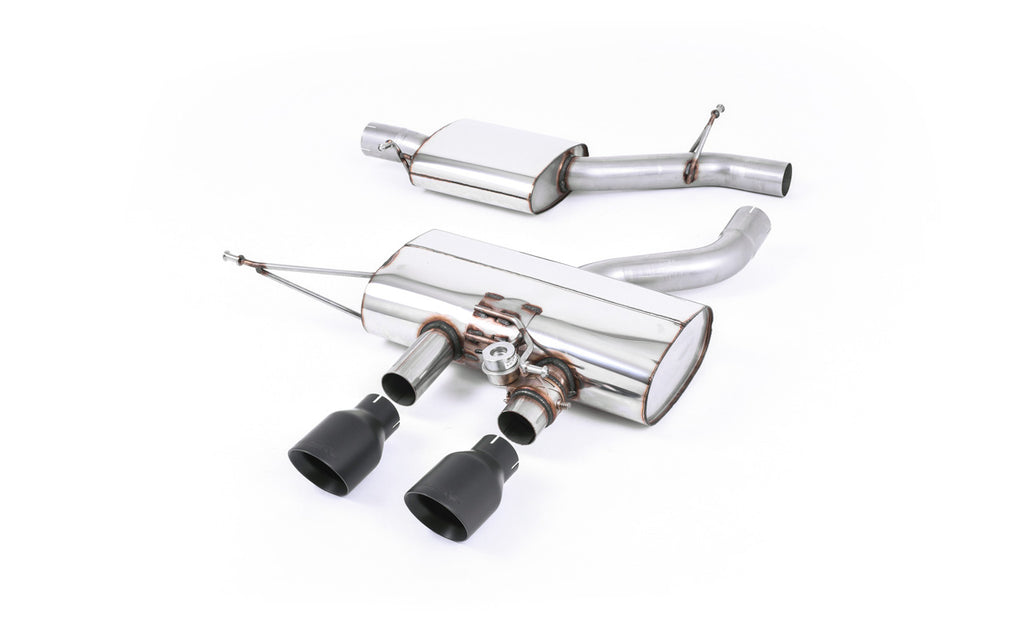 VW Golf R Mk6 - Resonated (Quieter) Cat-Back Exhaust System with Cerakote Black Trims