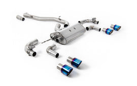 VW Golf R Mk7.5 - 80mm / 3.15 inch Valved Non-Resonated (Louder) Race System with Burnt Titanium GT-100 Round Tips
