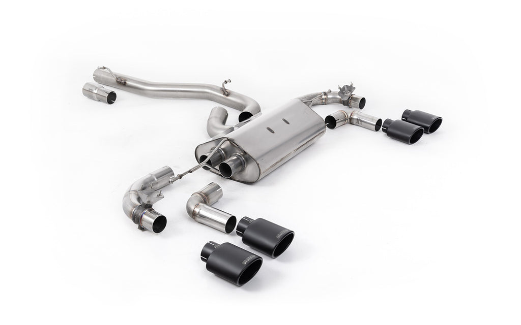 VW Golf R Mk7.5 - 80mm / 3.15 inch Valved Non Resonated (Louder) Race System with Cerakote Black Oval Tips