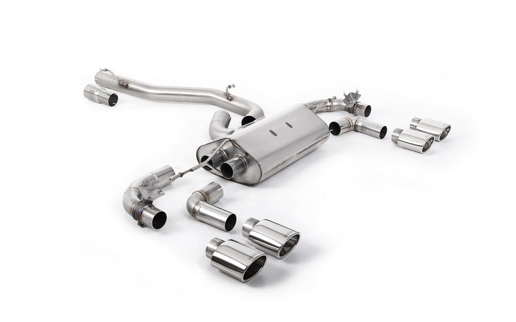 VW Golf R Mk7.5 - 80mm / 3.15 inch Valved Non Resonated (Louder) Race System with Polished Oval Trims