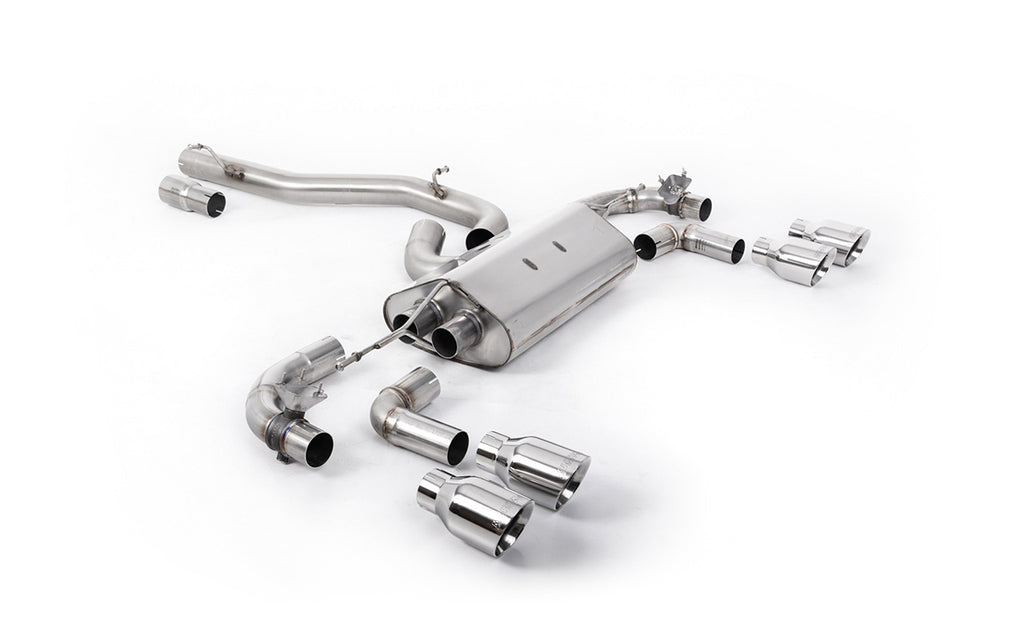 VW Golf R Mk7.5 - 80mm / 3.15 inch Valved Non Resonated (Louder) Race System with Polished Trims