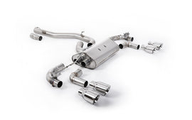 VW Golf R Mk7.5 - 80mm / 3.15 inch Valved Non Resonated (Louder) Race System with Polished Trims