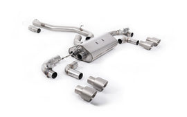 VW Golf R Mk7.5 - 80mm / 3.15 inch Valved Non Resonated (Louder) Race System with Titanium GT-100 Round Tips