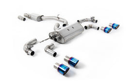 VW Golf R Mk7.5 - 80mm / 3.15 inch Valved Resonated (Quieter) Race System with Burnt Titanium GT-100 Round Tips