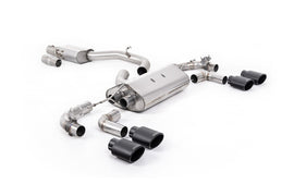 VW Golf R Mk7.5 - 80mm / 3.15 inch Valved  Resonated (Quieter) Race System with Cerakote Black Oval Tips