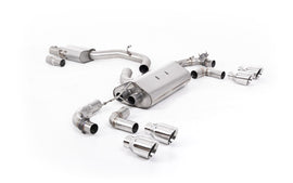 VW Golf R Mk7.5 - 80mm / 3.15 inch Valved Resonated (Quieter) Race System with Polished GT-100 Round Tips