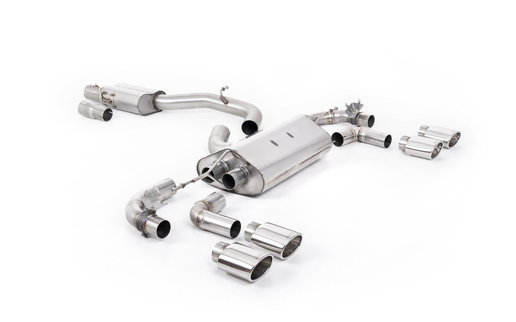 VW Golf R Mk7.5 - 80mm / 3.15 inch Valved Resonated (Quieter) Race System with Polished Oval Tips