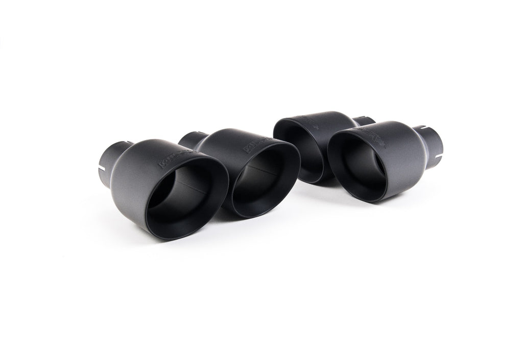 Audi S5 B9 Coupe/Cabriolet Non Sport Diff models - Resonated (Quieter) Cat-Back Exhaust System with Quad GT-100 Black Trims