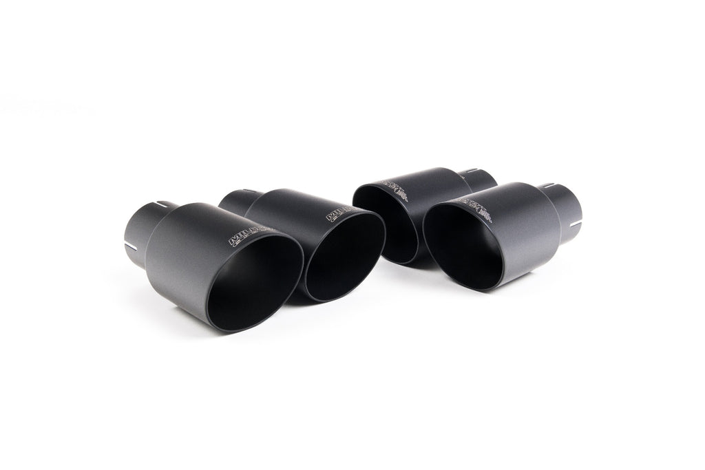 Audi S4/S5 B9 Non Sport Diff models - Resonated (Quieter) Cat-Back Exhaust System with Quad GT-90 Cerakote Black Trims