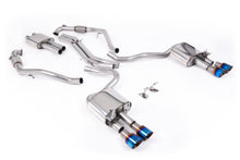 Load image into Gallery viewer, Audi S5 B9 Sport Diff models with Brace Bars (LHD) - Resonated Cat-Back with Quad Burnt/Blue Titanium Trims
