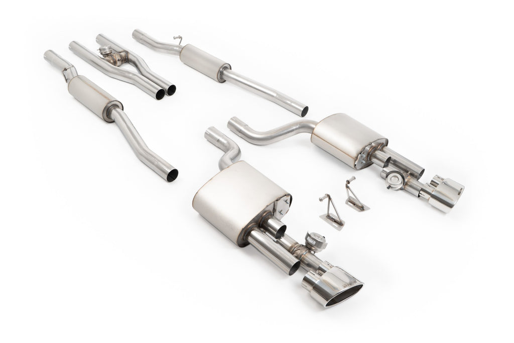 Audi RS4 B7 - V2 Valved Cat-Back with Active H Pipe and Polished Ovals