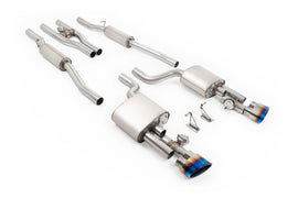 Audi RS4 B7 - V2 Valved Cat-Back with Active H Pipe and Burnt/Blue Titanium Ovals