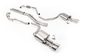 Audi S4/S5 B9 Sport Diff without Brace Bars - Non-Resonated (Louder) Cat-Back Exhaust System with Quad GT-100 Polished Trims