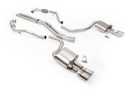 Audi S4/S5 B9 Sport Diff without Brace Bars - Non-Resonated (Louder) Cat-Back Exhaust System with Quad Polished Oval Trims