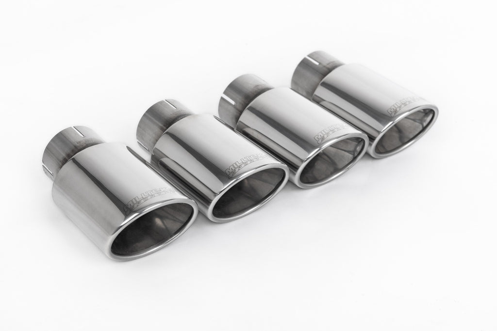 Audi S4/S5 B9 Non Sport Diff models - Resonated (Quieter) Cat-Back Exhaust System with Quad Polished Oval Trims