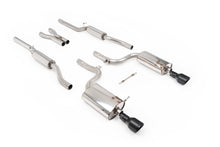 Load image into Gallery viewer, Audi S4 B6 - Resonated (Quieter) Cat-Back Exhaust System with Jet-100 Cerakote Black Trims