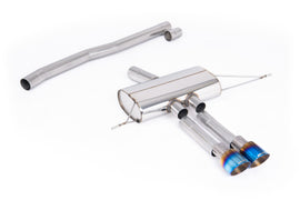 F66 Mini Cooper S Non-Resonated (louder) OPF/GPF Back System for Milltek Design Diffuser only with Burnt/Blue Titanium Tips
