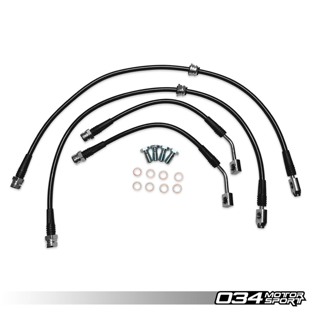 034Motorsport Stainless Steel Braided Brake Line Kit for VW & Audi MQB 2.0 TFSI Performance Pack